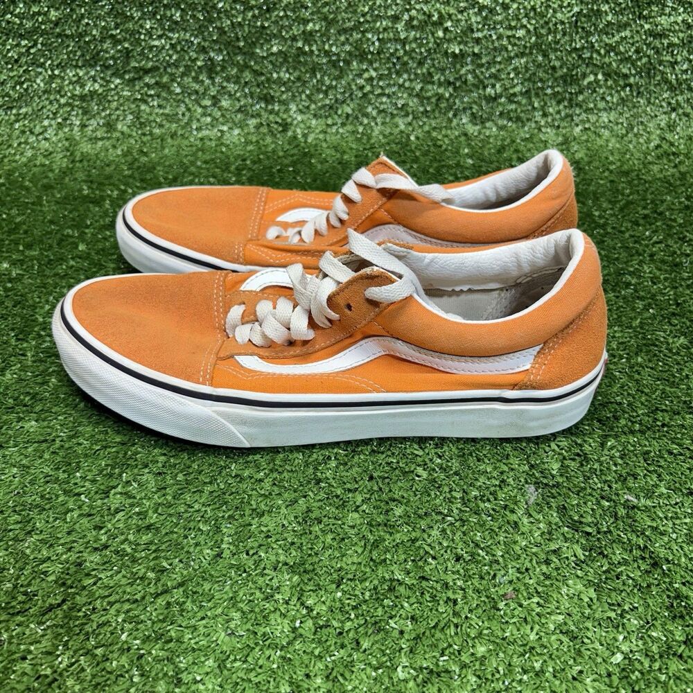 Vans Old Skool Shoes Size Mens 7.5/womens 9 Orange Low Top Lace up Sneaker